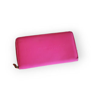 Kate Spade Barbie Core Hot Pink Patent Leather Big Apple Neda Zippy Wallet